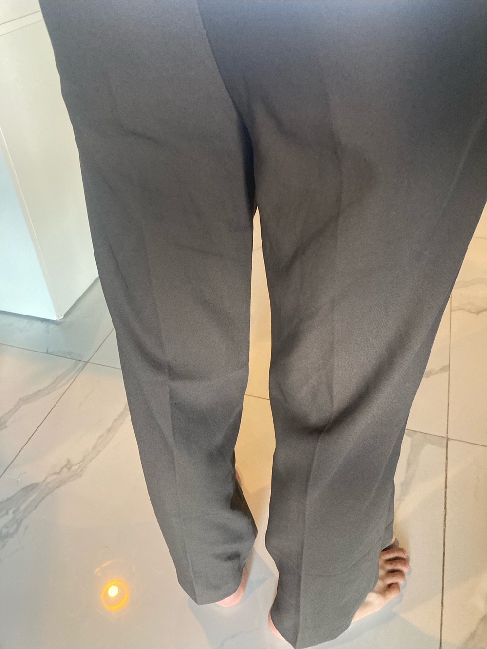 Men's Tailored Straight-Leg Dress Pants - Brown - Picture 2 of 2